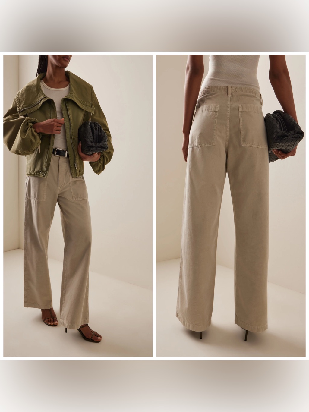 Agolde Yuna Pant Utility Twill Pumice Ivory Size 26